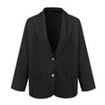 thumbnail image 3 of Vedolay Coats Suit Jackets for Women Plus Size Elegant Split Long Sleeve Open Front Office Blazer Jacket,Black M, 3 of 4