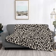 thumbnail image 5 of Horizontal Flannel Blanket Is Light Warm Soft Anti-Pilling Anti-Wrinkle Anti-Allergy And No Hair Loss For Bed And Sofa Camping Travel Leopard Print Pattern White And Black_4, 5 of 8