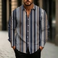 thumbnail image 2 of Hvogkswy Button Up Shirt Men Fashion Printed Lapel Long Sleeve Shirts Loose Comfy Casual Shirts S-3XL, 2 of 5
