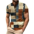 thumbnail image 2 of Vivianyo HD Short Sleeve Shirt for Men,Big Men's Printing Button Casual Short Sleeve Round-Neck Blouses Shirts, 2 of 5