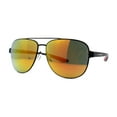 thumbnail image 1 of Mens Xloop 90s Classic Officer Cop Sport Rectangle Metal Sunglasses Black Red Orange Mirror, 1 of 4