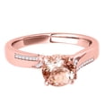 thumbnail image 2 of Aonejewelry 1 Ct. Ttw Halo Interwined Design Morganite and Diamond Engagement Ring Crafted In 14k Solid Rose Gold, 2 of 4