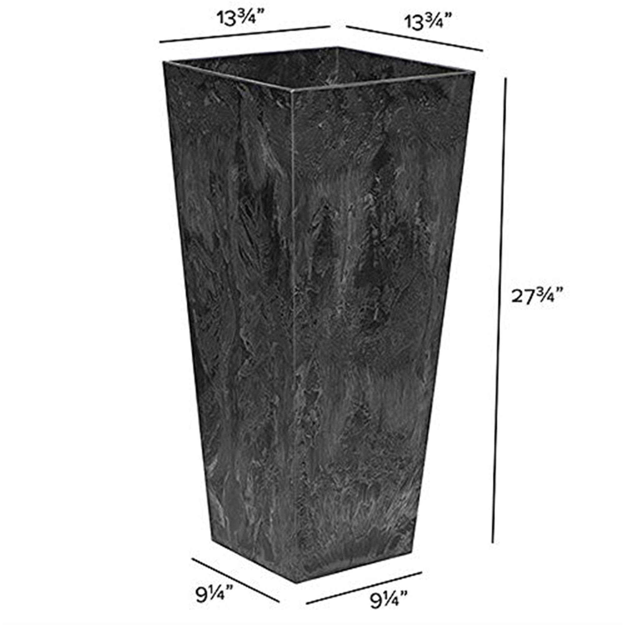 Root & Vessel Ella Tall Planter, Black, 27.5"