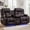 Brown, variant on IPKIG Power Recliner Loveseat with Massage and Heat, Black Faux Leather Home Theater Sofa, Bluetooth, LED Lights, and USB Console