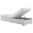 thumbnail image 6 of Lounge Chair Chaise, Rattan, Wicker, Light Grey Gray White, Modern Contemporary Urban Design, Outdoor Patio Balcony Cafe Bistro Garden Furniture Hotel Hospitality, 6 of 8