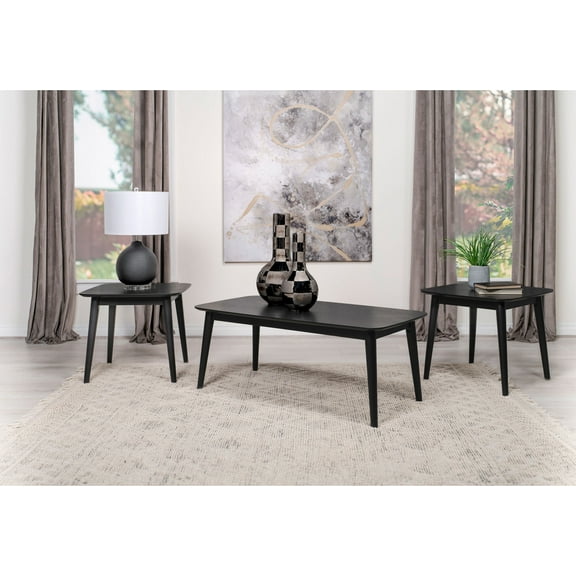 Coffee Tables Bivens Black 3-piece Rectangular Coffee Table Set,End Tables