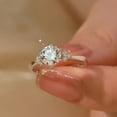 thumbnail image 5 of Anillo de compromiso abierto de moissanita con piedra Sansheng de estilo coreano y seis garras de diamante micro de 1 quilate, regalo de plata esterlina, 5 of 5