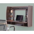 thumbnail image 2 of Basicwise Wall Mount Laptop Office Desk with Shelves, Brown,, 2 of 2