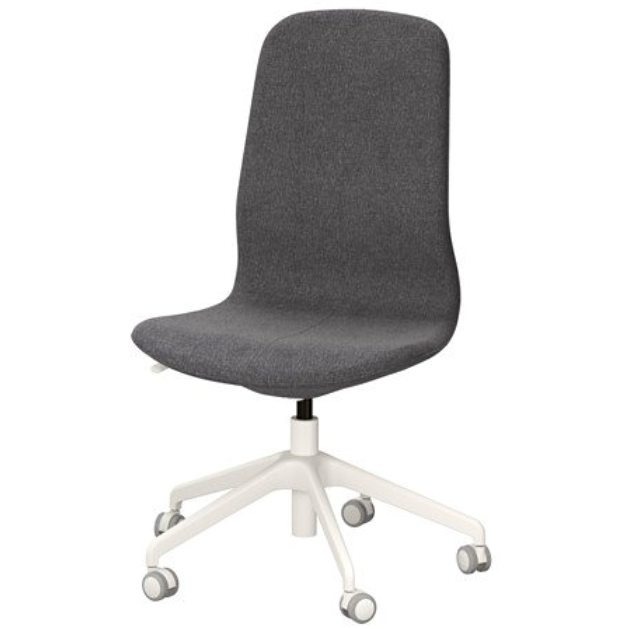 Ikea 41" Swivel chair with casters, Gunnared dark gray seat, white legs 26386.232323.1412