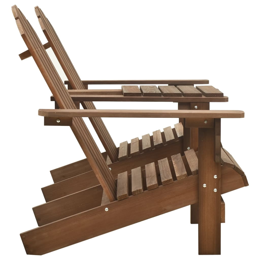 vidaXL Adirondack Chairs Patio Adirondack Chair with Tea Table Solid Wood Fir