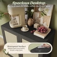 thumbnail image 7 of Buffet Cabinet with Storage, Storage Cabinet with PE Rattan Decor Doors, Accent Sideboard Buffet with Solid Wood Feet, for Hallway, Entry, Living Room, All Black, 7 of 7