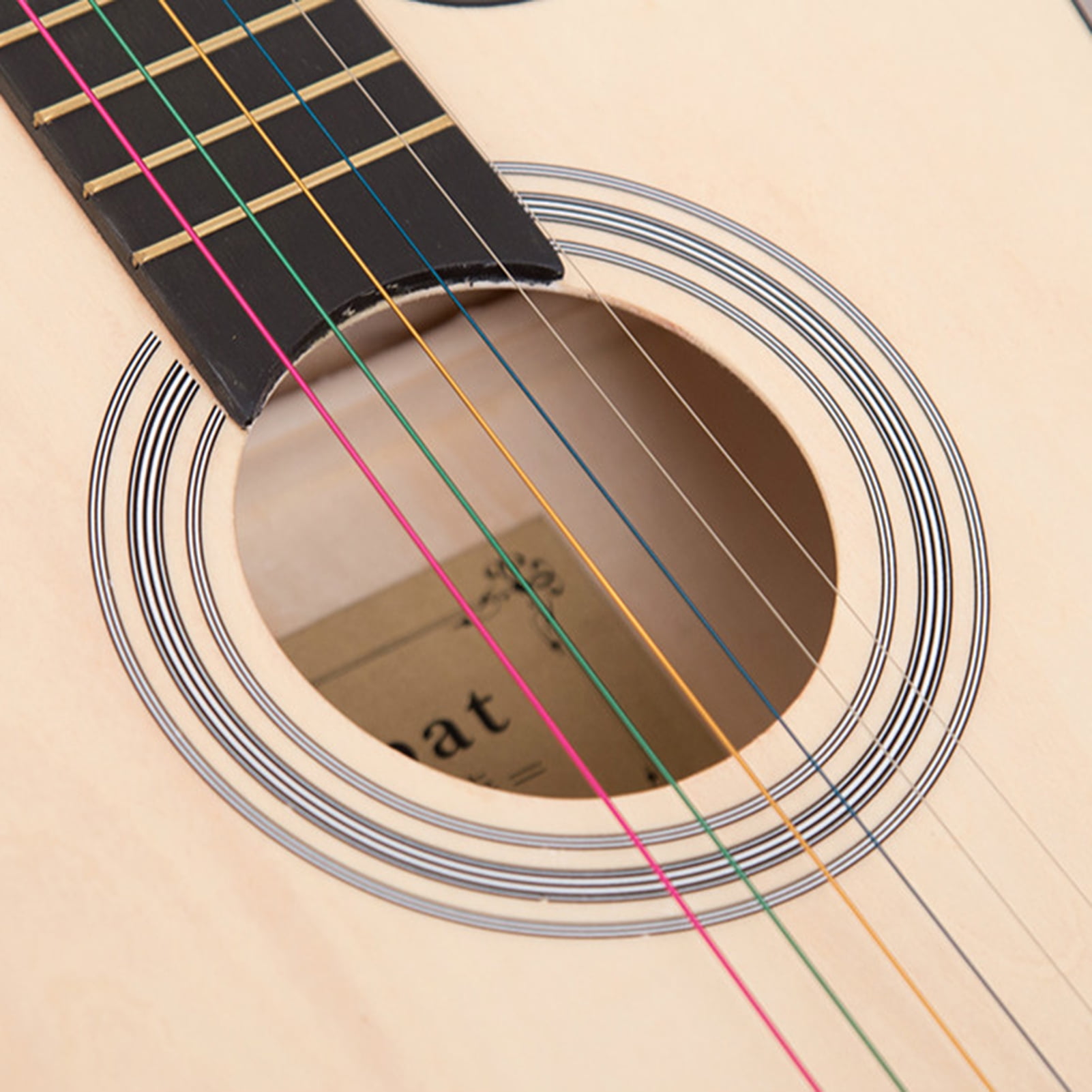 38" Beginner Folk Acoustic Guitar, Full Size Adult 6 Strings Cutaway Guitar for Adult Students (Blue)