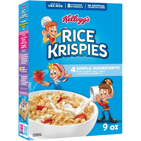 Kellogg's Rice Krispies Breakfast Cereal, 8 Vitamins and Minerals, 9 oz