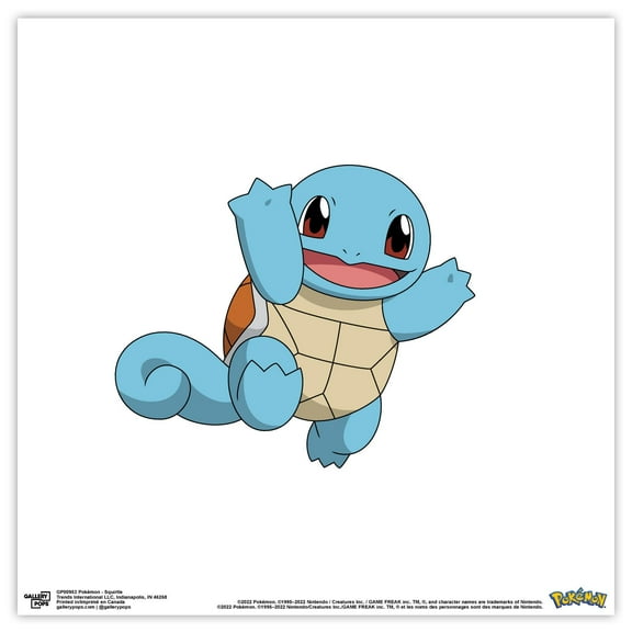 Gallery Pops Pokemon - Squirtle Wall Art, Unframed Version, 12" x 12"