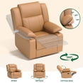 thumbnail image 6 of LAZZO Recliner Chair with Adjustable Armrest and Headrest, Upholstered Swivel Rocking Chair for Nursery & Living Room, Brown, 6 of 10