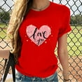 thumbnail image 2 of Black AND Friday clearance 2024!BYOIMUD Women's Valentine's Day Shirts Summer Cute Blouse Tops for Couples Love Print Gift for Women Fashion 2023 Short Sleeve Crewneck Plus Size Red S, 2 of 4