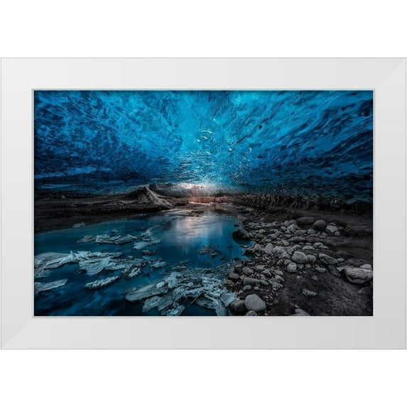 De La, Javier 14x11 White Modern Wood Framed Museum Art Print Titled - Ice Cave