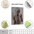 thumbnail image 2 of African American Black Women Wall Art Decor Women's Popular Canvas Painting Black Woman Silver Glitter Textured Canvas Print Posters, 2 of 8