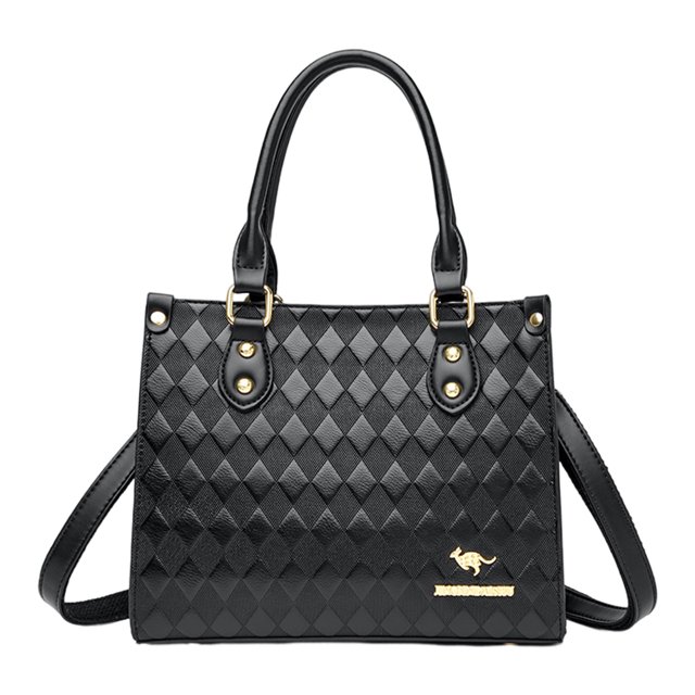 Lattice Mother Crossbody Bag Moda Casual Bolsos Damas Bolsas de viaje (Negro)
