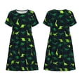 thumbnail image 3 of Bixox Robe d'Été à Manches Courtes pour Femmes Robe Ample Longueur Genou avec Poches-Dinosaures, 3 of 7