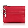 thumbnail image 1 of HLONK Men Leather Coin Purse Card Wallet Clutch Double Zipper Small Change Bag, 1 of 11