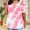 Pink, variant on Plus Size Tops 4X Women Under $10 Fashionable And Loose V-Neck Blouse Casual Loose Short Sleeve Blouse Casual Tops