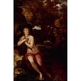 thumbnail image 2 of Jacopo Tintoretto 11x14 Black Ornate Wood Framed Double Matted Museum Art Print Titled: The Magdalene in the Wilderness (16th Century), 2 of 5