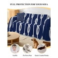 thumbnail image 4 of Navy Blue Knot Couch Cover for 2 Cushion Couch, Nautical Striped Monochrome Ocean Washable Love Seat Sofa Covers Slipcover, Throw Sofa Covers for Pets, Furniture Protector 71"x102", 4 of 9
