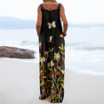 thumbnail image 4 of Women's High Waist Vintage Pleated Skirt Casual Button Decor A-line Midi Skirt Elastic Waist Flowy Long Maxi Skirt, 4 of 5