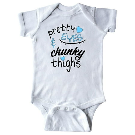 

Inktastic Pretty Eyes and Chunky Thighs Blue Hearts Gift Baby Boy or Baby Girl Bodysuit