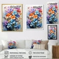 thumbnail image 4 of Designart "Abstract Floral Joy I" Violets Floater Framed Canvas Prints, 4 of 5