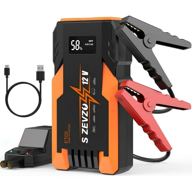 Arrancador de batería S ZEVZO ET05 3000A 12V con USB y pantalla LCD