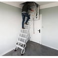 thumbnail image 6 of Ceiling Mount Attic Ladder, 12 Steps Folding Loft Step with Armrests, Retractable Attic Ladder Ceiling Pull Down System, Hidden Mount Attic Extension Stairs for Warehouse, 6 of 8