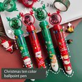 thumbnail image 4 of Bolígrafo Multicolor de Navidad 10 en 1, bolígrafo retráctil colorido para oficina, material escolar, estudiantes, niños, regalo de Navidad, 4 of 7