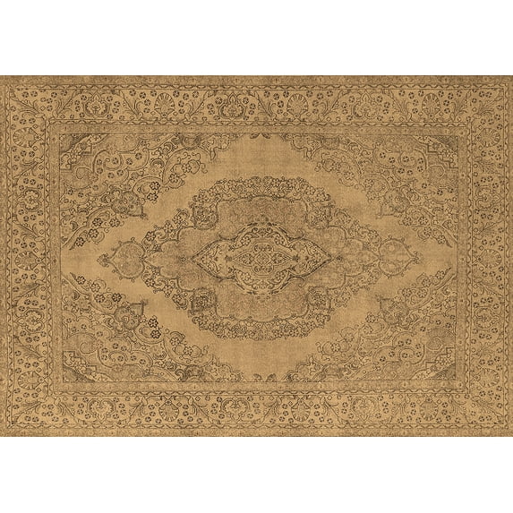 Ahgly Company Indoor Rectangle Oriental Brown Industrial Area Rugs, 7' x 10'