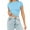 Blue, variant on MITCOWBOY Womens Tops, Womens Fashion Summer Short Sleeve Cute Crop Tops Casual Basic Crewneck Slim Fit T Shirts, Shirts for Women, Pink Shirts for Women, Hot Pink S ()