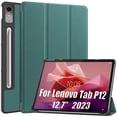 thumbnail image 2 of Étui Intelligent pour Lenovo Tab P12 12,7 Pouces 2023, Couverture Légère à Trois Volets avec Support, Réveil Automatique, Cuir PU pour Tablette Lenovo Tab P12, Rouge, Lenovo P12 (12,7), 2 of 6