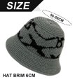 thumbnail image 2 of Las mujeres de invierno sombrero de cubo de punto de moda Cloche sombrero cubo sombrero de invierno plegable de Color sólido cálido gorro de ganchillo, 2 of 5