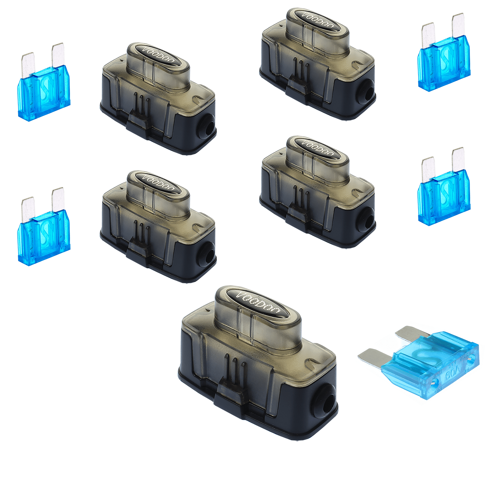 MAXI Fuse Holder Fuseholder Voodoo 4 6 8 Gauge Inline 60 Amp (5 PACK
