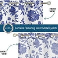 thumbnail image 4 of Vargottam Floral Vines Pattern Sheer Curtains for Tall Doors & Windows - Set of 2, 90", Grommet Top, Printed Georgette Light Filtering Panels for Home Decor, 4 of 9