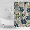 thumbnail image 4 of Extra Long Shower Curtain 72x84 Inch, Teal Green Grey Leaves Shower Curtain Waterproof Bathroom Decor Vintage Beige Crack Texture Fabric Bath Curtain Set Accessories with Hooks, 4 of 6