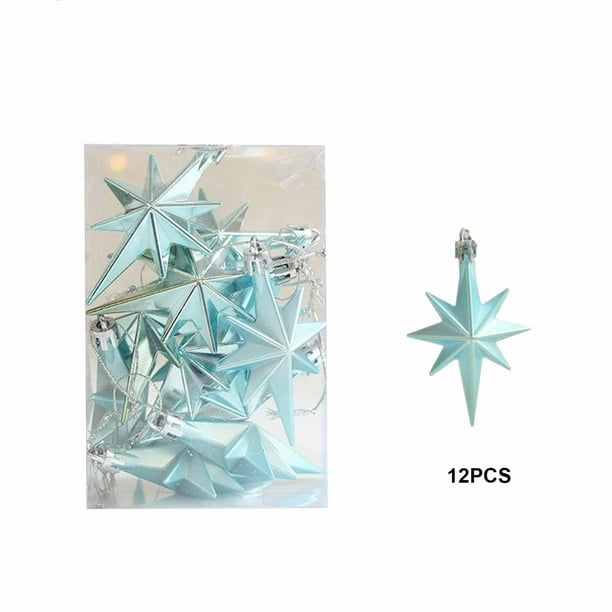 Decoraciones Del Árbol de Navidad Paquete de Regalo de Plástico Azul Conjunto de Combinación, 9x9x13.5cm con Cuerdas Colgantes Perlas para la Fiesta de Vacaciones Del Hogar Ornamentos Del Árbol de Nav