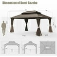 thumbnail image 2 of Domi Outdoor Gazebo Rigi de 3 X 3,6 m (10 X 12 Pi) avec Toit Double en Acier Galvanisé, Rideaux et Moustiquaire Inclus, pour Terrasse, Patio Ou Cour Arrière, Brun, 2 of 9