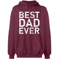 thumbnail image 2 of OXI Hoodie Sweatshirt - Best Dad Ever, Basic Casual Hoodie for Men's and Women Fleece Hoodie Long Sleeve - Maroon X-Large, 2 of 3