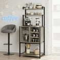 thumbnail image 3 of Garvee Bar Freestanding Wine Cabinet Industrial Bakers Rack, Rustic Grey, 3 of 9