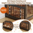 thumbnail image 3 of Cage pour Chien en Bois de 48 Pouces pour Grands Chiens – Robuste, 2 Tiroirs, Gamelles Surélevées Réglables à 360°, Table d'Appoint Décorative, 3 of 6