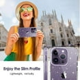 thumbnail image 7 of Compatible with iPhone 15 Pro Clear Glitter Case, Hybrid Protective Phone Case Slim Transparent Anti-Scratch Shock Absorption Bumper Cover for iPhone 15 Pro 6.1 inch (2023), Glitter, 7 of 7