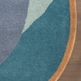 thumbnail image 4 of Rugs USA Greenwich Abstract Wool Area Rug, 5' x 8', Shaped, Greenwich Blue Multicolor, 4 of 9
