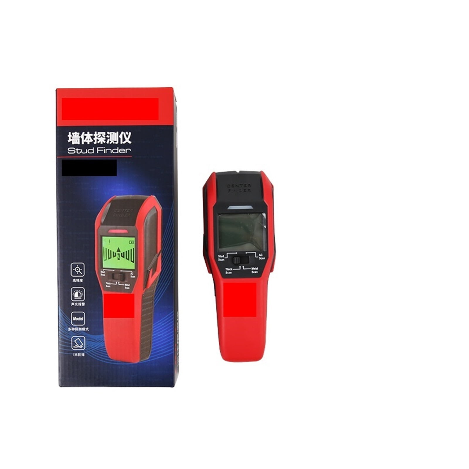 Wall Scanner Detector Non Ferrous Metal Stud Finder AC Voltage Live Wire Wood Detect Copper With Buzzer Indication