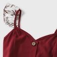 thumbnail image 3 of PatPat Easter Family Matching Solid V Neck Button Up Spaghetti Strap Splicing Floral Dresses and Short-sleeve T-shirts Sets,One Piece,Sizes Baby-Kids-Adult, 3 of 5